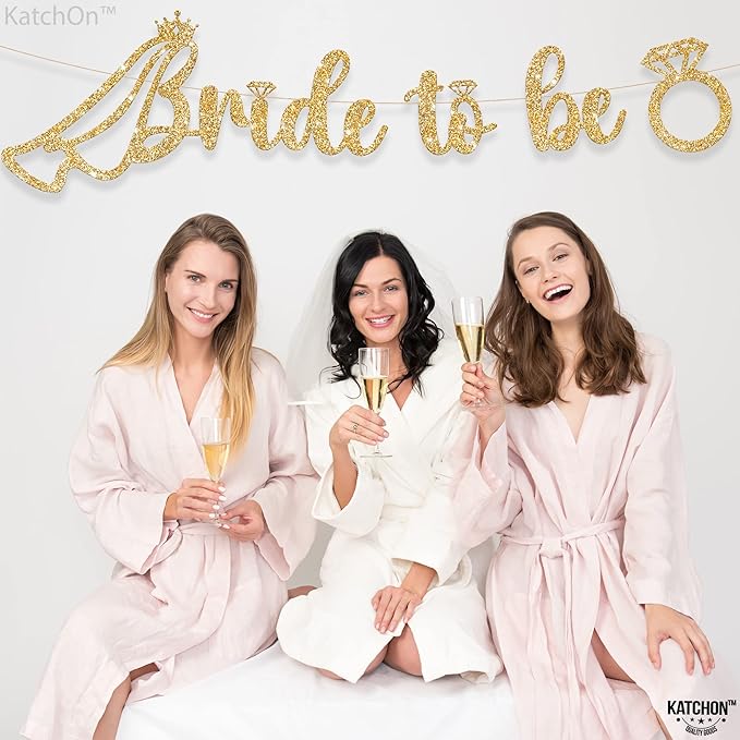 KatchOn, Glitter Bride to Be Banner Gold - Image 7