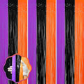 3 Pack 3.3 x 8.2 ft Halloween Foil Fringe Backdrop Curtains, Tinsel Streamers by Voircoloria