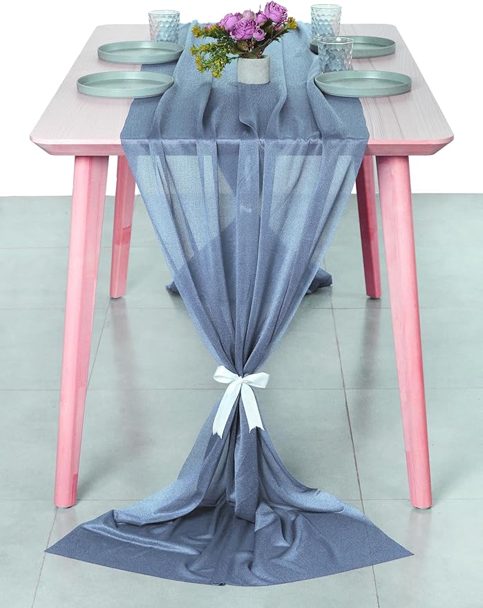 MDS 15 Pack 10ft Chiffon Table Runner 29 x 120 Inches Sheer Wedding Runner - Image 7
