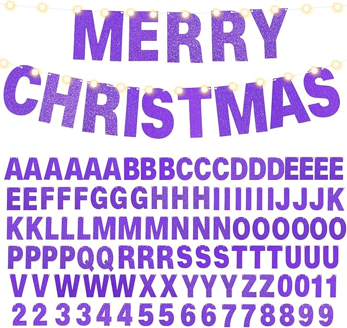 TaoBary 112 Pcs DIY Letter Custom Banner Glitter Customizable Banner Kit - Image 8