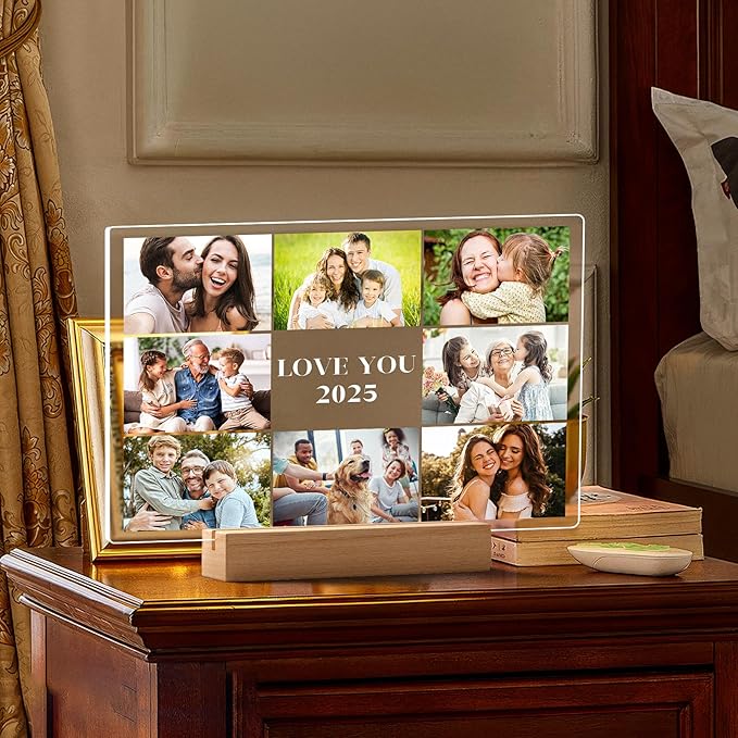 Custom Picture Frames with Photos, Personalized Photo Frame with Night Light - Image 7