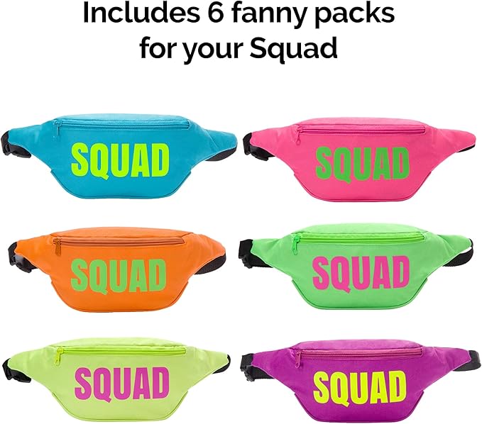 Bachelorette 80s Fanny Pack Set | 7 Pack | 1 Bride Fanny Pack and 6 Squad Fanny - Image 3