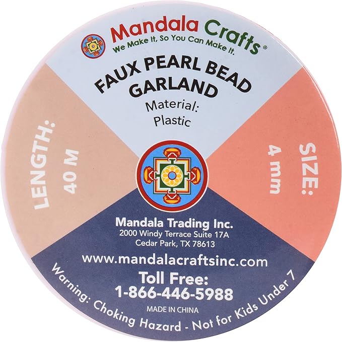Mandala Crafts 4mm Faux Black Pearl Beads Roll - Image 4