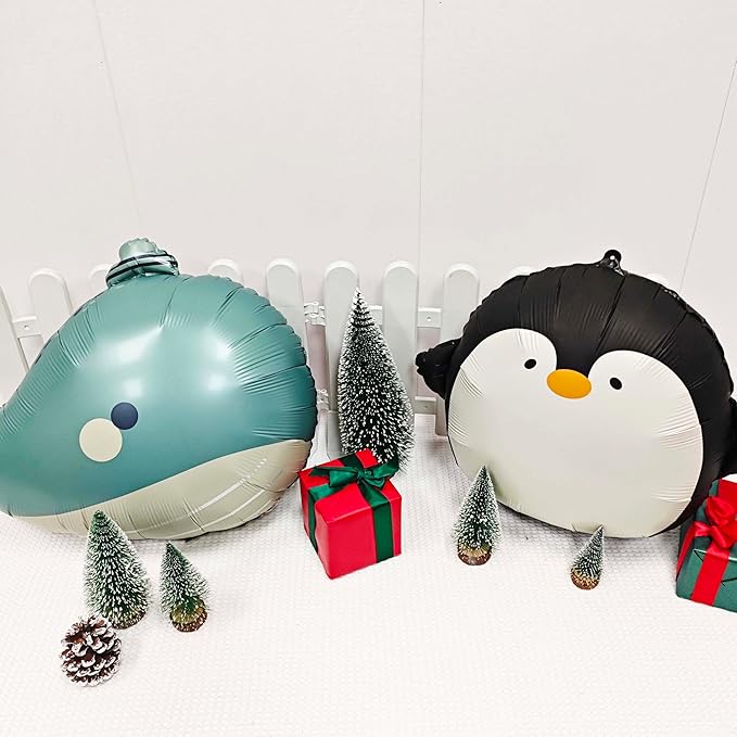 2PCS Cute hat Whale Balloon Big blue whale Foil Mylar Balloons Ocean Balloons - Image 6