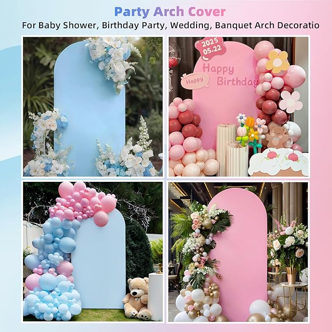 HEMMOTOP 7.2 ft Arch Backdrop Cover, Fabric Stretchy Background - Image 7