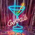Cocktail Neon Sign, Hanging Chain LED Sign by INSNEnNNeonSignsFactory1999