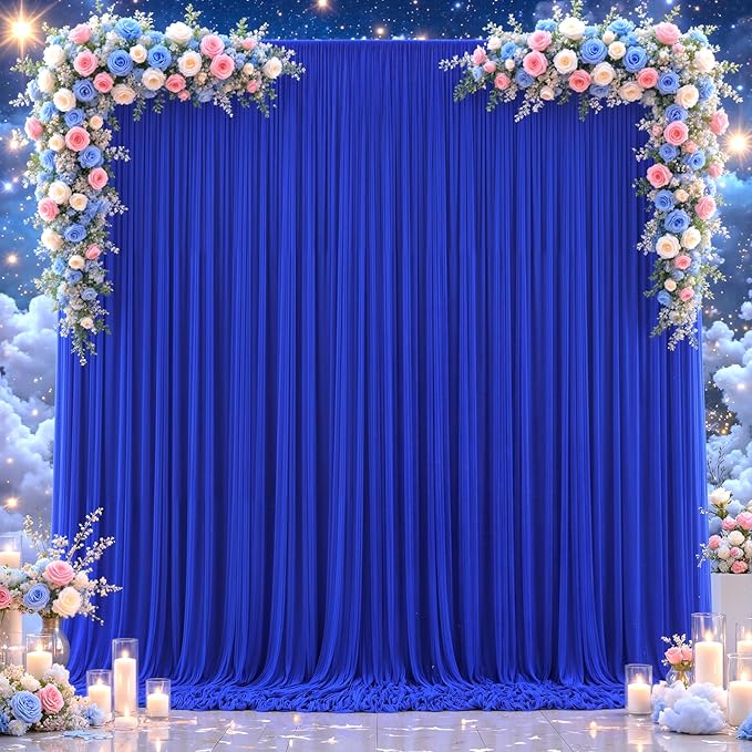 Royal Blue Tulle Backdrop Curtain - Image 7