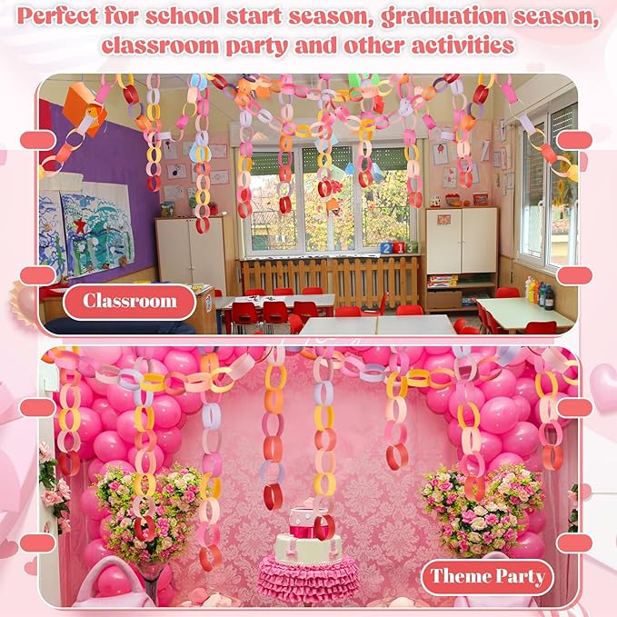Lincia 600 Sheet Halloween Paper Chain Garland, Construction DIY Crafts Chain - Image 5