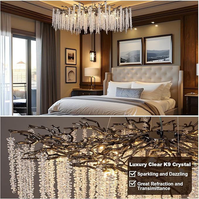 YUYI 47.2'' Modern Crystal Chandeliers - Image 4