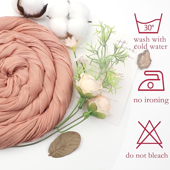 6 Pack Peach Cheesecloth Table Runner 10ft Boho Gauze Fabric Cheese Cloth Table - Image 5