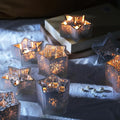 Letine 10pcs Frosted Silver Ribbed Star Candle Cups by LETINE