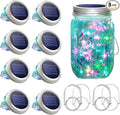 SunKite Solar Mason Jar Lights, 8 Pack 20 LED Waterproof Fairy Firefly Jar Lids by SunKite