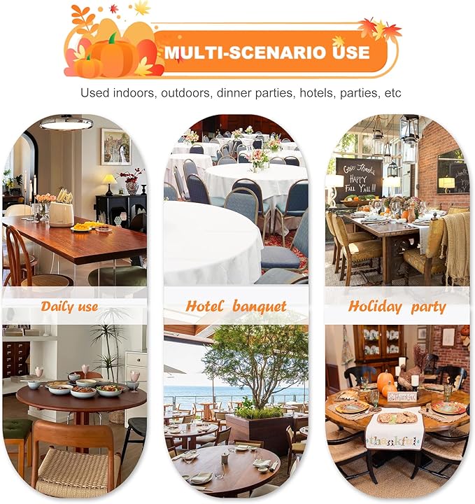 sancua 6 Pack Rust Tablecloth 60 x 102 Inch, Rectangle Thanksgiving Burnt - Image 7