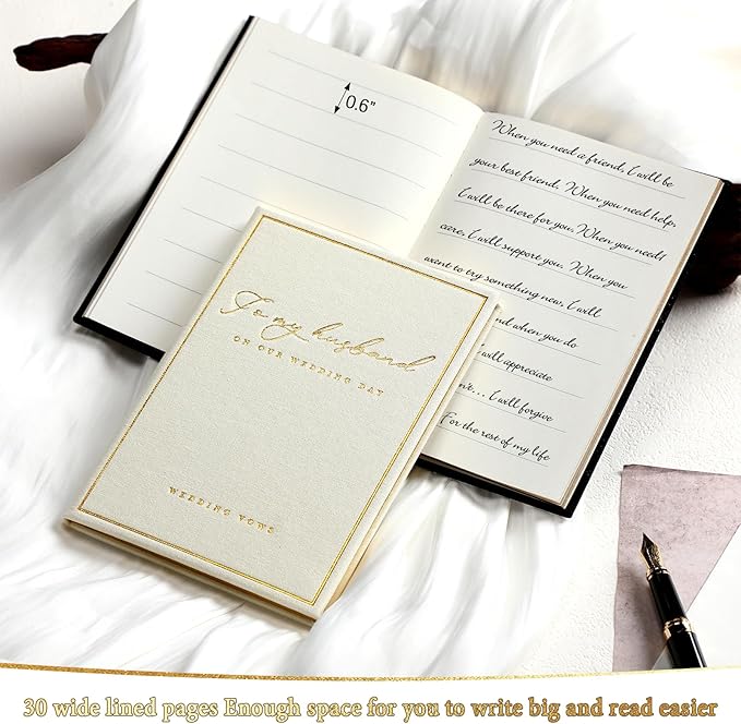 2 Pcs Wedding Vow Books His and Her to Husband Wife Wedding Must Have Registry - Image 4