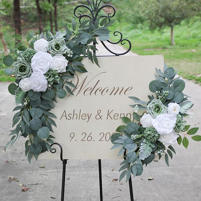 ponatia Wedding Arch Flowers, Artificial Sage Green Wedding Flowers - Image 2
