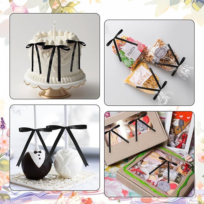 Riceshoot 100 Pcs Twist Tie Bows Bulk 5x7 Inch Satin Ribbon Bows - Image 5