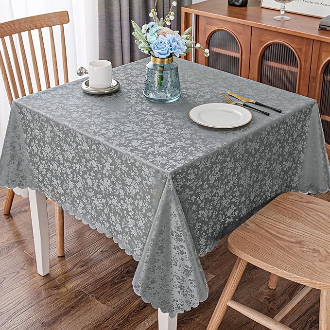 Smiry Square Table Cloth, Waterproof Heavy Duty Vinyl Tablecloths, Wipeable - Image 6