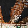 6 Panels Black Ceiling Drapes for Wedding, 5ftx15ft Ceiling Drapes Cheesecloth by REWOMC