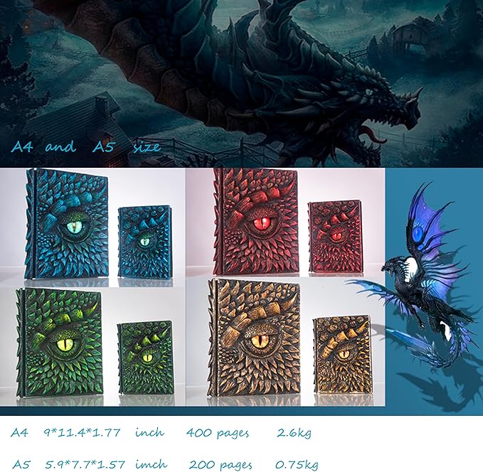 3D Dragon Eye Embossed Journal, Resin Engraving Notebook, Dnd notebook - Image 6