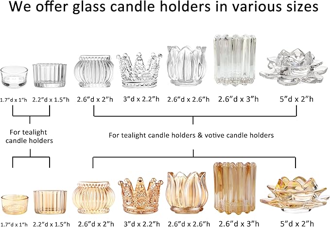 GOLDEAL 6Pcs Clear Glass Votive Candle Holders Tealight Holders Decorative - Image 8