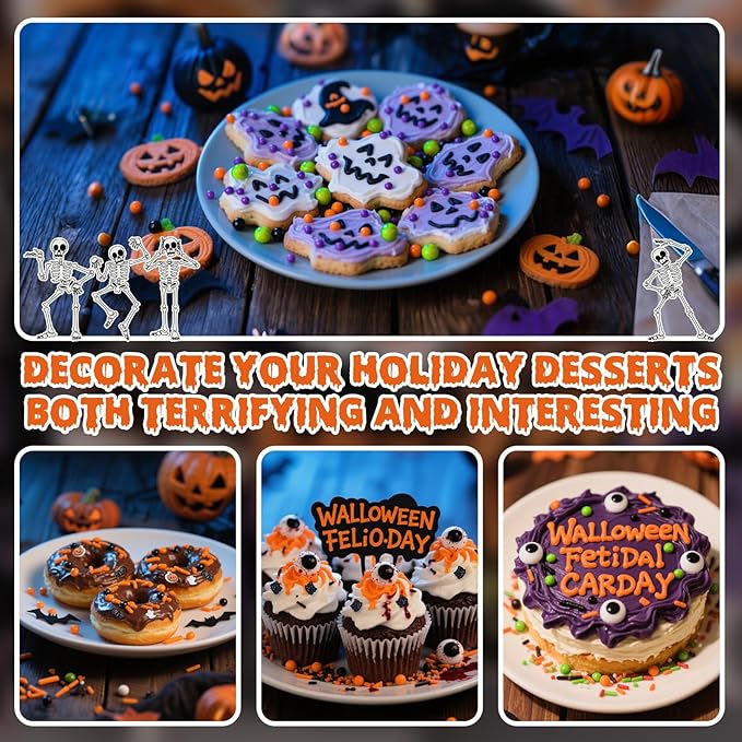 Halloween Edible Pearl Sprinkles, Nonpareils Purple Black Green and Orange Mix - Image 5