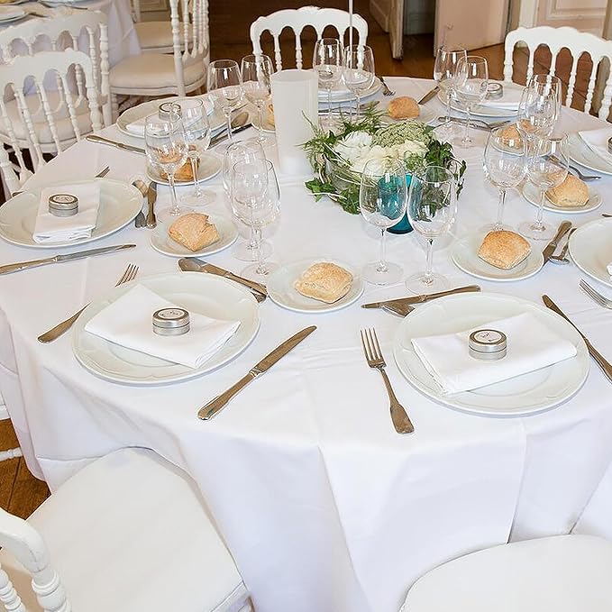 sancua 10 Pack Round Tablecloth White 90 Inch - Image 6