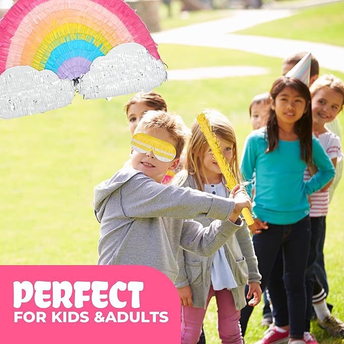 Rainbow Pinatas Bundle with a Blindfold and Bat, Rainbow Pinatas - Image 6