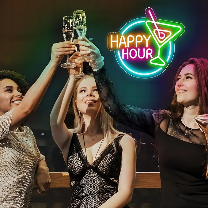 Happy Hour Neon Sign Dimmable Led Happy Hour Neon Bar Signs - Image 8