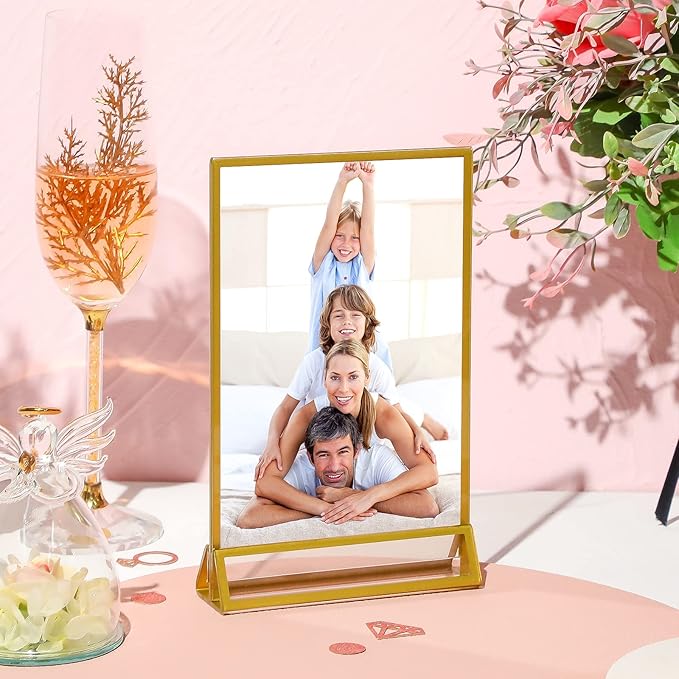 Blulu 12 Pack Acrylic Sign Holder Double Sided Picture Frame Wedding Table - Image 3