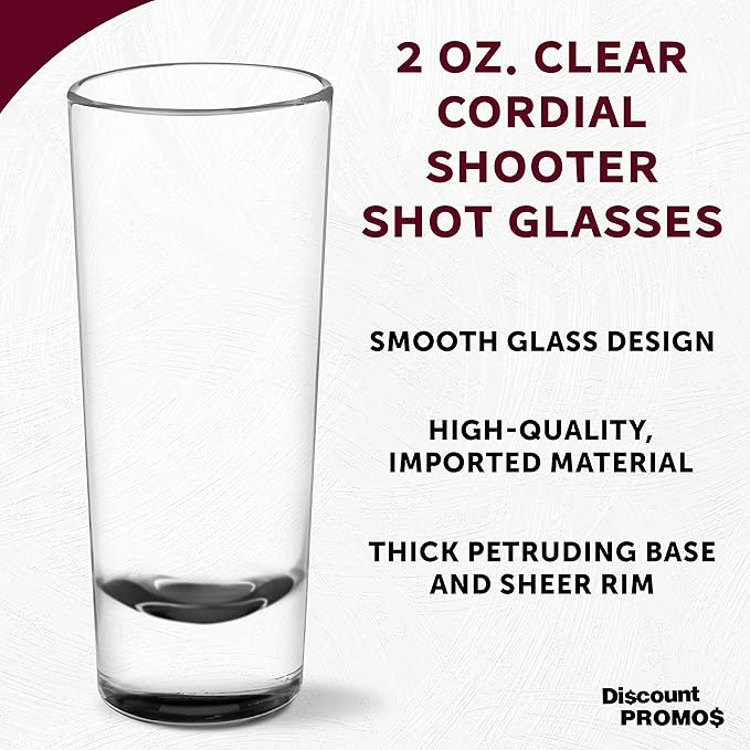 DISCOUNT PROMOS Cordial Shooter Shot Glasses 2 oz. Set of 10, Bulk Pack - Image 3