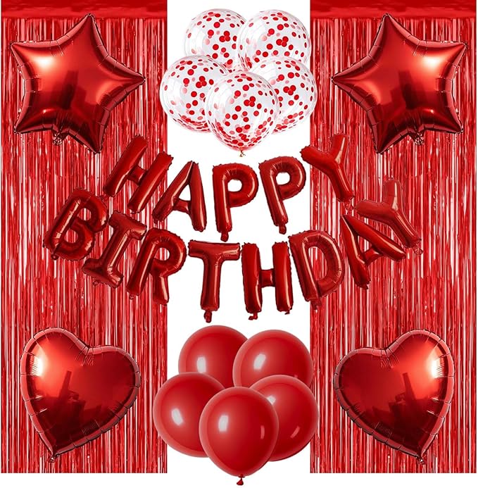 29 Pcs Red Birthday Party Decorations by WEIKA