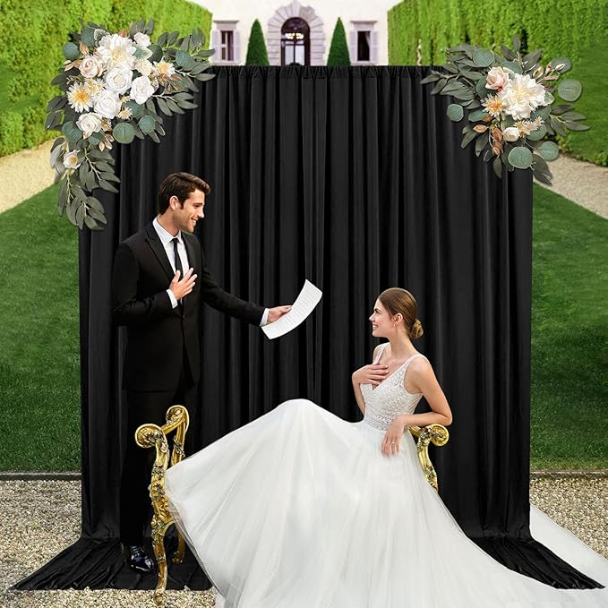 10ft x 10ft Black Backdrop Curtains - Image 5