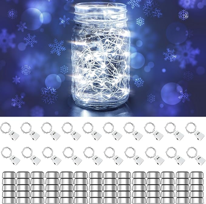 20 Pack Fairy Lights Battery Operated 60 Extra Batteries, 3 Modes 6.5ft 20 LED by LIBFUGOR