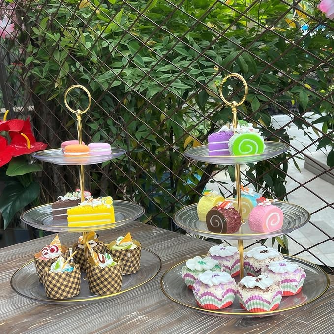 RAUVOLFIA 3 Tier Cupcake Stand, Small Tiered Serving Cake Stand, Transparent - Image 6