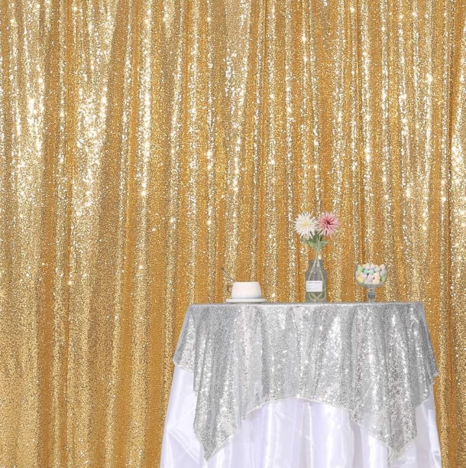 SquarePie Sequin Backdrop Gold 7FT x 7FT Background - Image 7