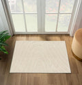 LUXE WEAVERS Modern Geometric Wave Cream 2x3 Area Rug by LuxeWeavers