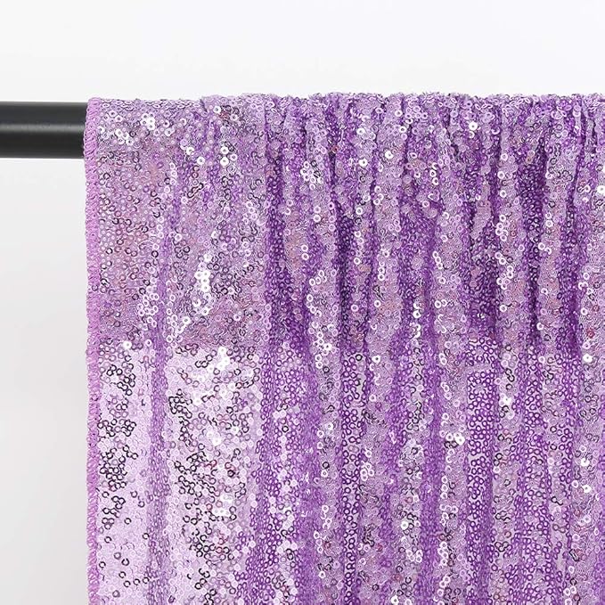 8ft x 8ft Light Purple Sequin Backdrop Curtain Glitter Photo Booth Backdrop - Image 5