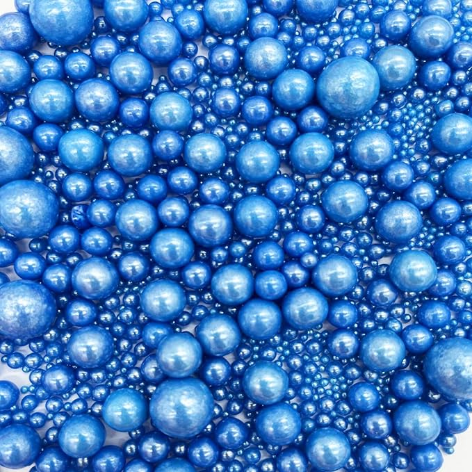 Edible Royal Blue Pearl Sugar Sprinkles Candy Baking Edible Cake Decorations by Weraru