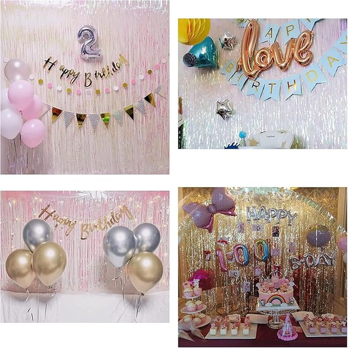 BRAVESHINE Party Decorations Iridescent Foil Fringe Backdrops - Image 6