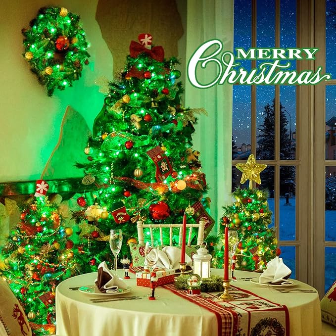 JMEXSUSS 500 LED Green Christmas String Lights Indoor Outdoor, 8 Modes 163 FT - Image 5