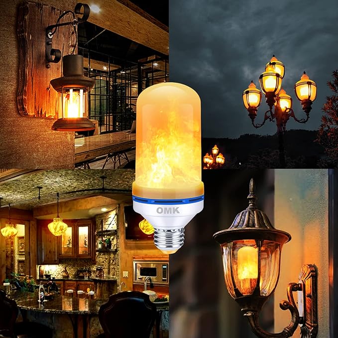 OMK Christmas Flame Effect Light Bulbs LED Fire Light Bulb Flickering Light - Image 7