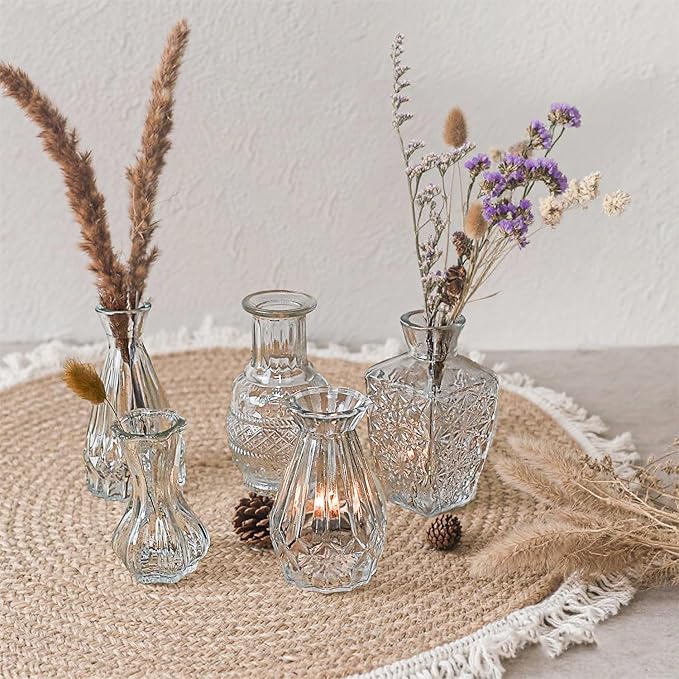 Glass Bud Vase Set of 5 Pcs Small Minimalist Vases - Image 5