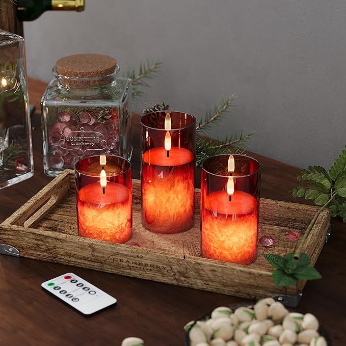 Ice Crystal Real Wax Glass Flameless Candles - Image 7