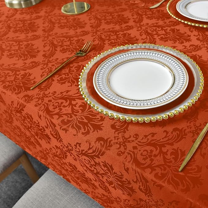 SASTYBALE Jacquard Tablecloth for Square Tables, Heavy Weight Damask Table - Image 5