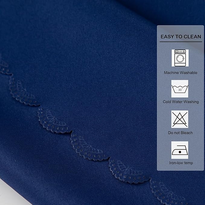 Small Round Navy Tablecloth 36 Inch Polyester Fabric Washable Table Cover - Image 6