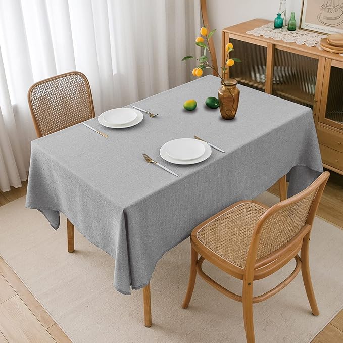 NLMUVW Light Grey Linen Table Cloth - Image 6