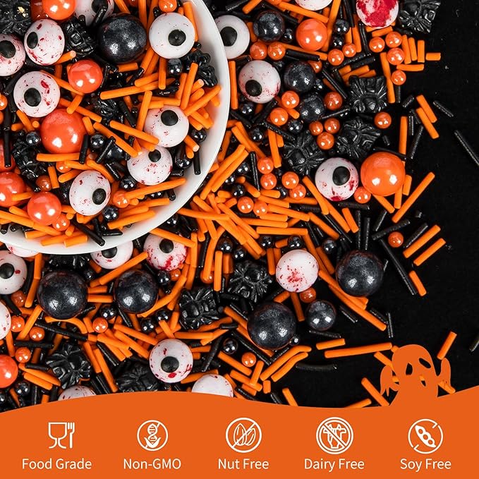 Halloween Terrifying Sprinkles, Candy Bloody Eyeballs, Ice Cream, Cupcake Topper - Image 4