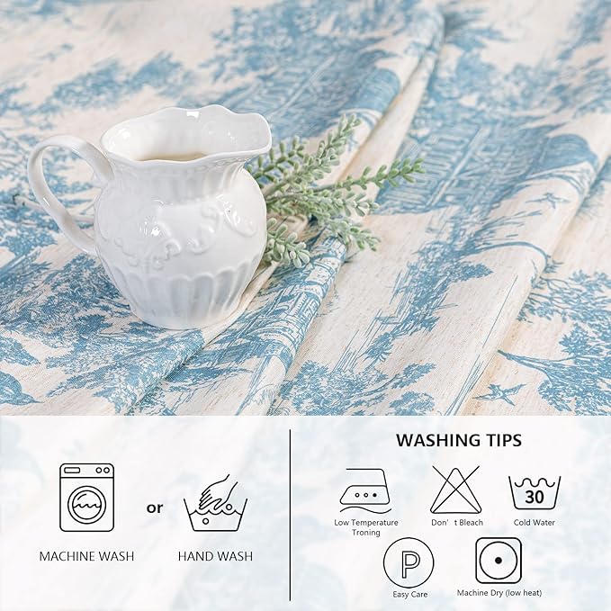 MYSKY HOME Linen Vintage Rectangle Tablecloth 60x120 Inches - Image 4