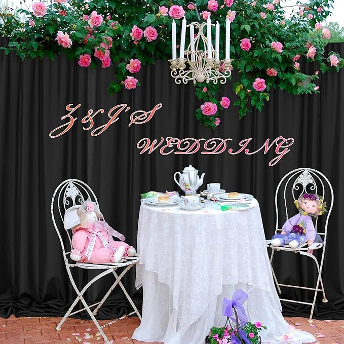 MEETSKY 6 Panels Black Backdrop Curtain - Image 4