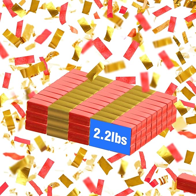 Red & Gold Confetti Paper by JAPJA